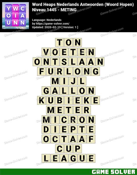 Solution Wordalot Niveau 1445 .